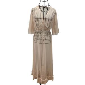 LE STREGHE Romantic Mesh Dress Pink Size S